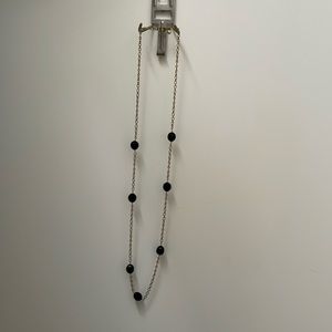 J crew gold black long necklace